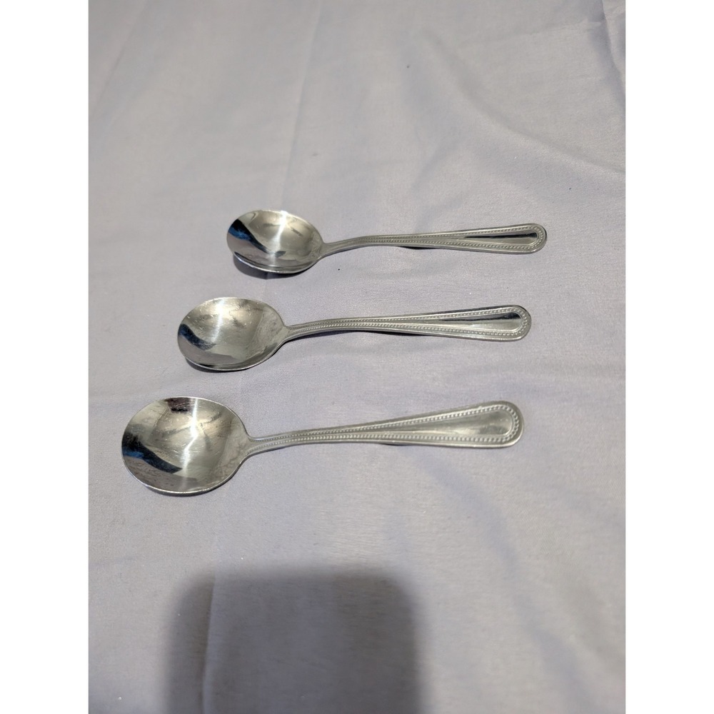 Vintage Superior Pebbles Silverplate Teaspoons Set of 3‎ Hotel Flatware Beaded